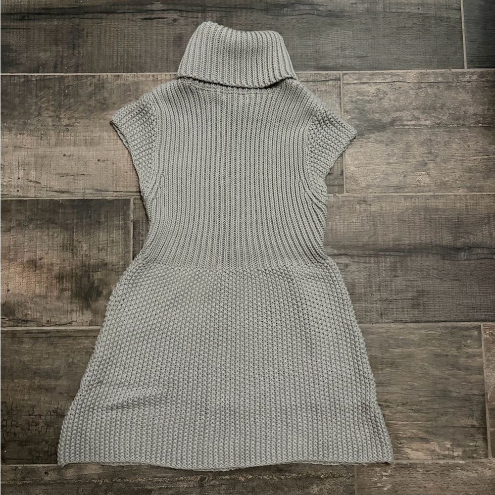 Gray Knit Turtleneck Tunic